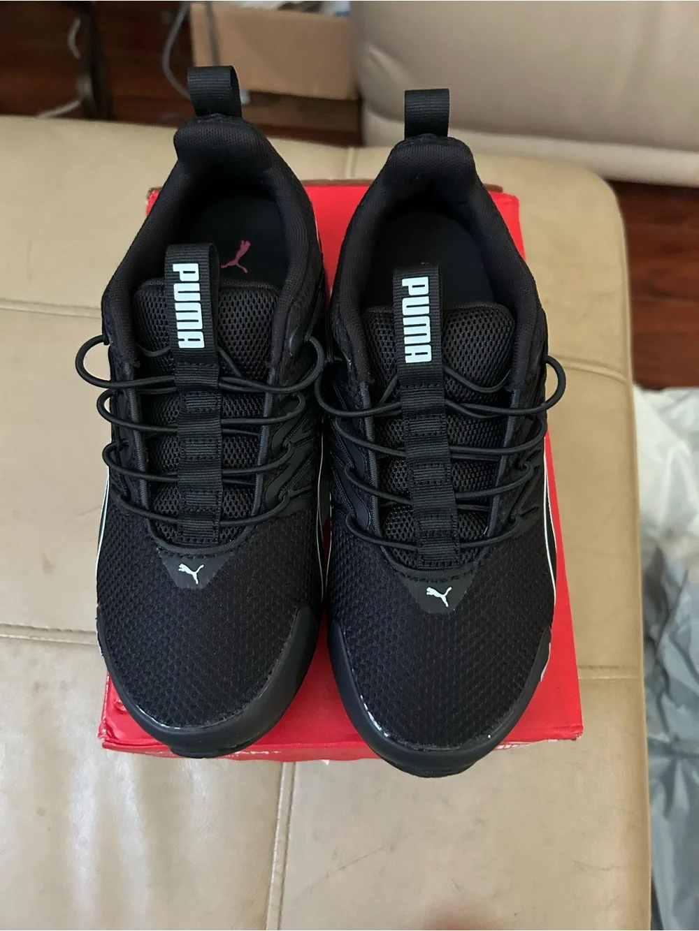 Puma Kids Black Low-Top Athletic Sneakers, 3 youth